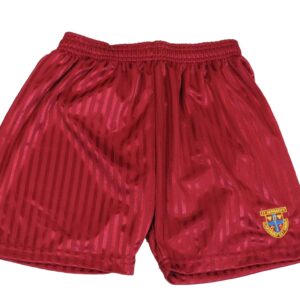 St Bernards Maroon Shadow Stripe Shorts
