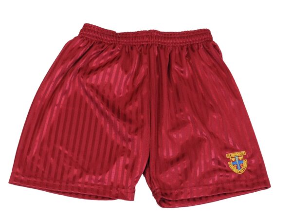 St Bernards Maroon Shadow Stripe Shorts