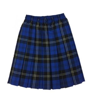 Royal Black Tartan Box Pleat
