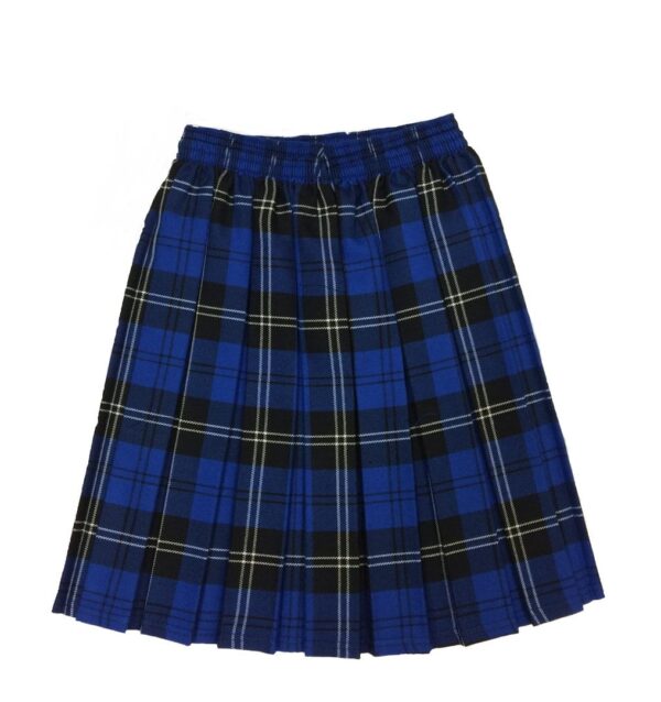 Royal Black Tartan Box Pleat