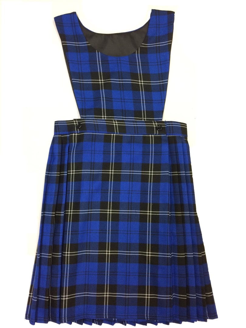 royal blue tartan school pinafore