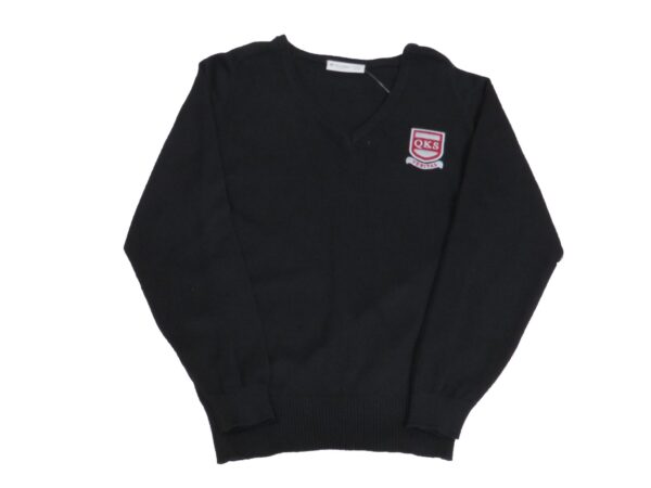 QKS V neck Jumper Black Upper