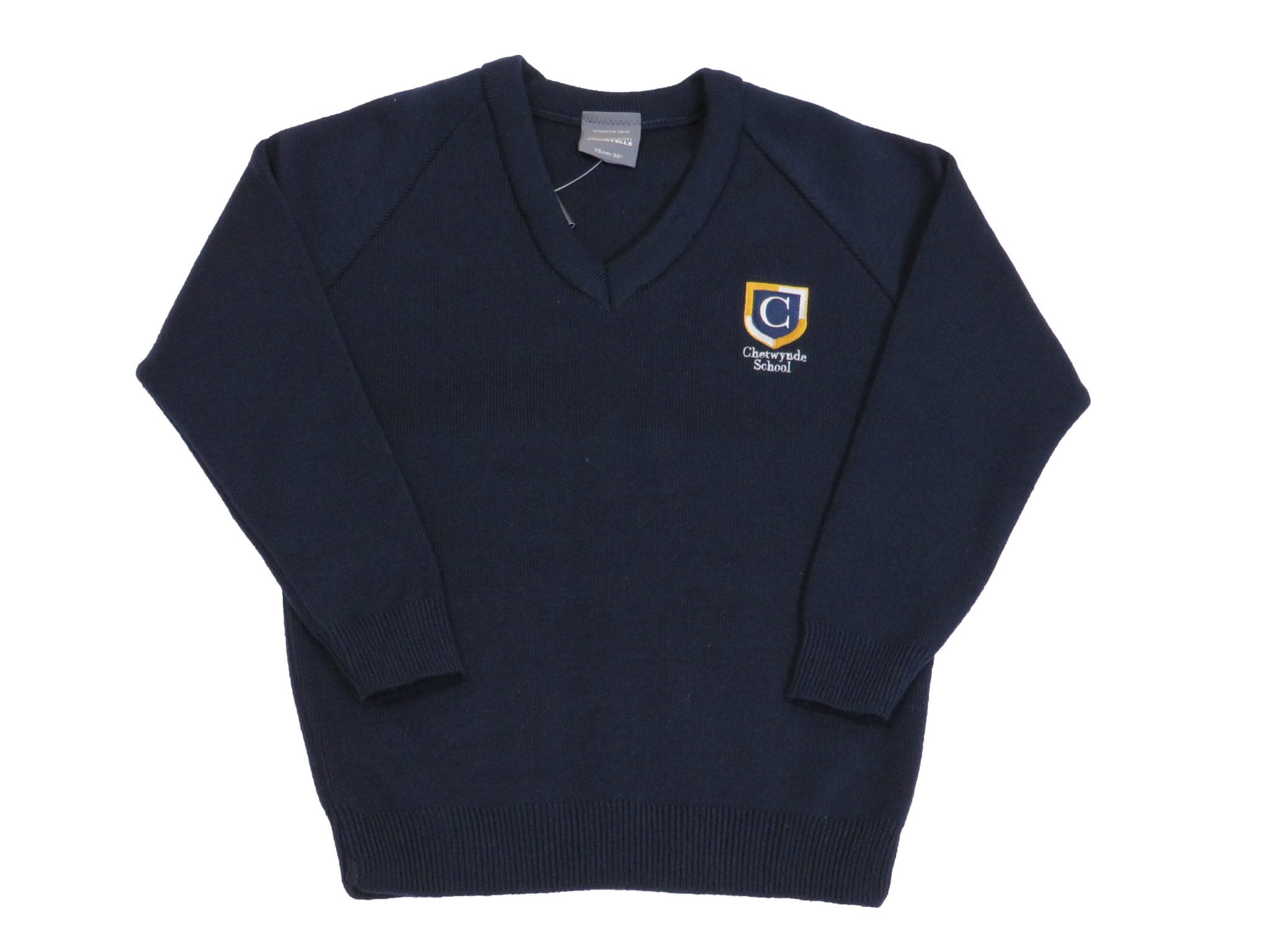 boys navy v neck jumper