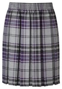 Purple Tartan Box Pleat
