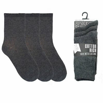 3pk Ankle Socks Grey - Identity