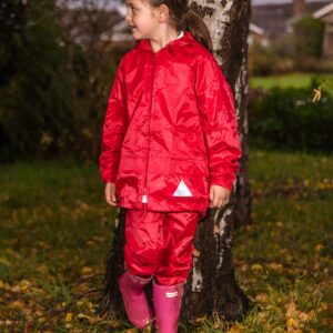 Waterproof jacket and trouser set red